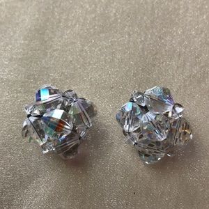 VINTAGE Laguna Aurora Crystal clip on Earrings